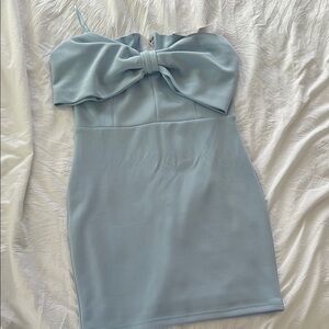 Zara Blue Strapless Bodycon Mini Dress
